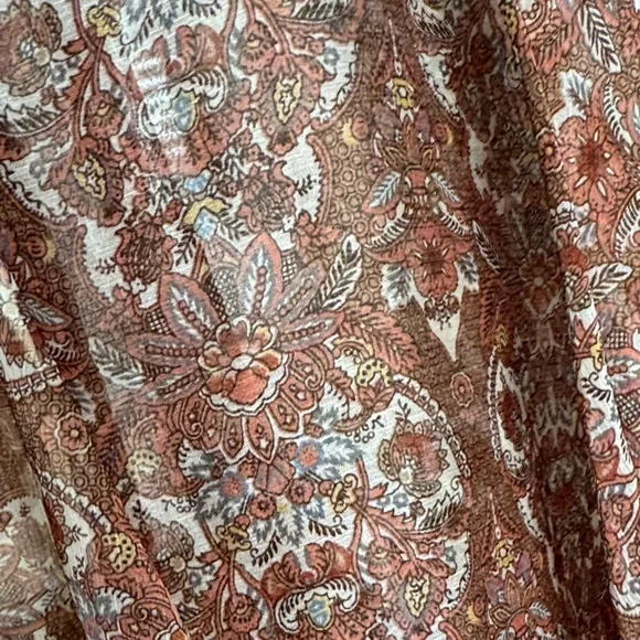 H.I.P. Lightweight Paisley Kimono Cardigan - Brown & Cream - Picture 6 of 6